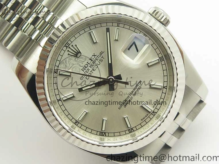 0104 DateJust 36 SS 116234 ARF 1:1 Best Edition 904L Steel Silver Dial on Jubilee Bracelet SH3135 V BestValue 3390